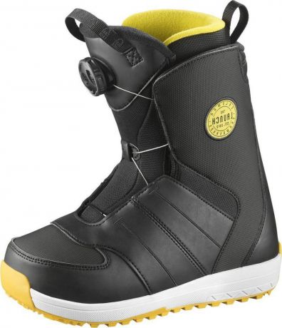 Ботинки для сноуборда Salomon "Launch Boa JR", цвет: черный, желтый. Размер 23,5 (36)
