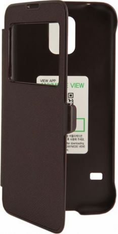Чехол для сотового телефона Anymode G900F для Galaxy S5 ViewFlip Saf, F-DMVF000KBR, коричневый