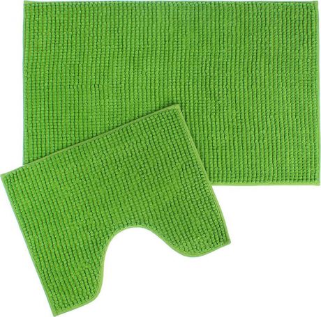 Набор ковриков для ванной Доляна "Букли", 2582163, зеленый, 2 шт