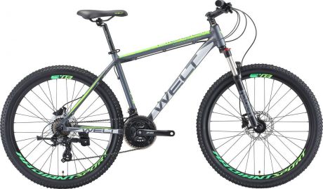 Велосипед горный Welt Ridge 1.0 HD 2019, темно-серый, зеленый, диаметр колес 26"
