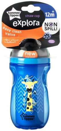 Поильник-непроливайка Tommee Tippee Explora с трубочкой, 44702587-2, голубой, 260 мл