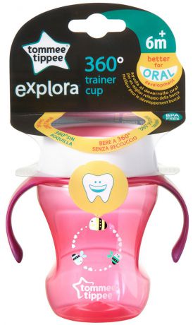 Поильник-непроливайка Tommee Tippee Explora 360 Trainer, от 6 месяцев, 44703591-1, розовый