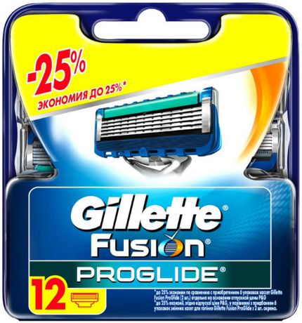 Сменные Кассеты Gillette Fusion5 ProGlide Для Мужской Бритвы, 12 шт