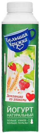 Большая Кружка Йогурт Земляника и Злаки, 1,9%, 500 г