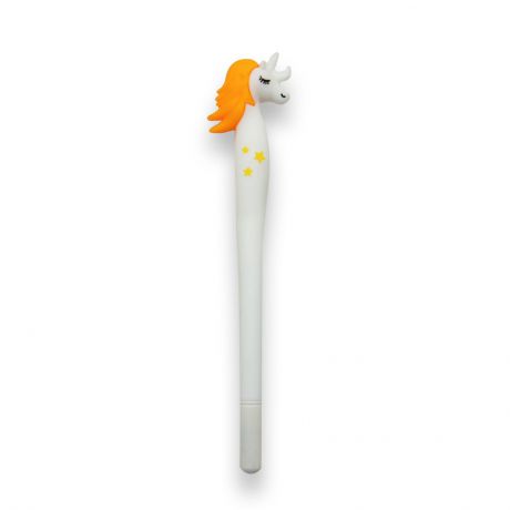 Ручка IQ Format с колпачком и фигуркой "Единорог", оранжевый, белый