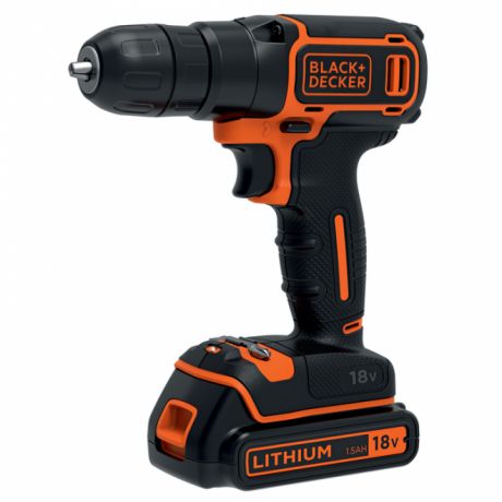 Аккумуляторная дрель-шуруповерт (650 об/мин, 30 Нм, ЗУ) BLACK+DECKER BDCD18-QW BDCD18-QW