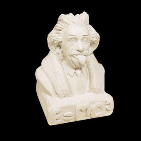 Сувенир, Скульптура Бюст Эйнштейн 5х7х5см белая полировка полимерный камень