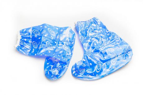 Чехлы грязезащитные для женской обуви - сапожки, размер L, цвет голубой
