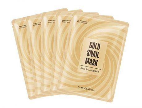 Тканевая маска с муцином золотой улитки The Orchid Skin Gold Snail Mask 1шт