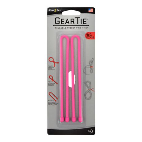 Стяжки гибкие Nite Ize Nite lze Gear Tie набор "12" 2 шт розовый