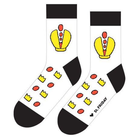 Дизайнерские носки St.Friday Socks, размер 38-41, цвет белый