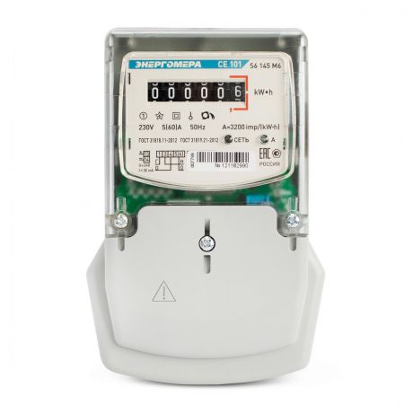 Счетчик электроэнергии ЭНЕРГОМЕРА 88962 СЕ 101 s6 145 М6 1ф 5-60А