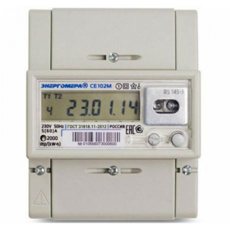 Счетчик электроэнергии ЭНЕРГОМЕРА 253295 СЕ 102М r5 145 j 1ф 5-60А