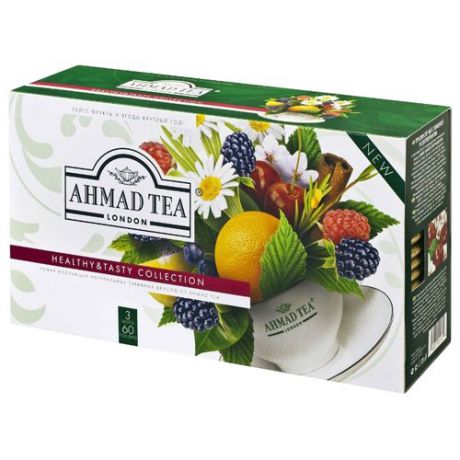 Чай травяной Ahmad tea Healthy&Tasty Collection ассорти в пакетиках, 60 шт.