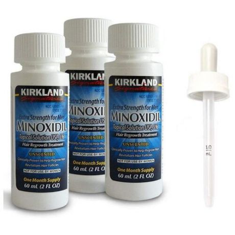 Kirkland Лосьон от выпадения волос Minoxidil 5% с пипеткой, 60 мл, 3 шт.