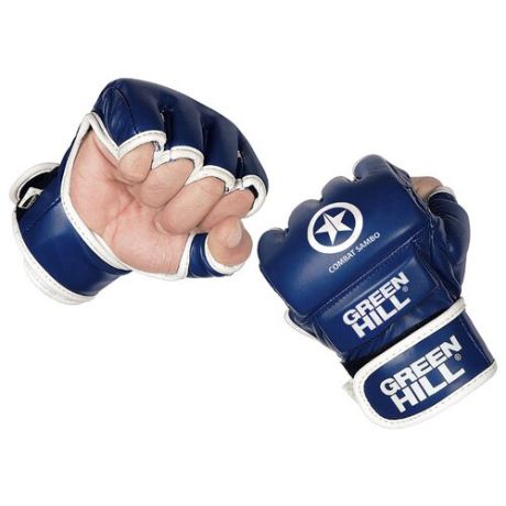 Перчатки Green hill COMBAT SAMBO MMR-0027CS для MMA, боевое самбо синий XL
