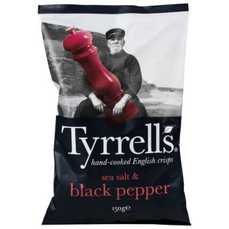 Чипсы Tyrrells картофельные Морская соль и черный перец, 150 г