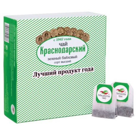 Чай зеленый Краснодарский с 1947 года в пакетиках, 100 шт.