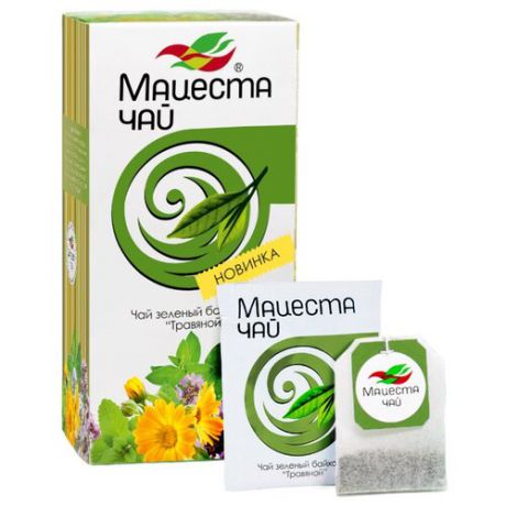 Чай зеленый Мацеста Травяной в пакетиках, 20 шт.