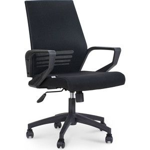 Кресло офисное NORDEN Эрго black LB/ черный пластик/черная сетка/черная ткань (низкая спинка)
