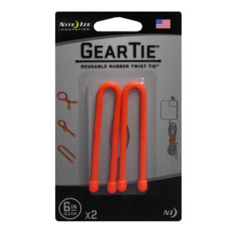 Стяжки Nite Ize гибкие Nite lze Gear Tie набор "6" 2 шт оранжевый