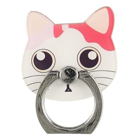 Держатель-кольцо для телефона Мордочка кошки (металл) (коробка)