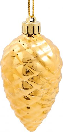 Украшение ёлочное «Шишка-звезда-шар», 6 см, цвет золотой