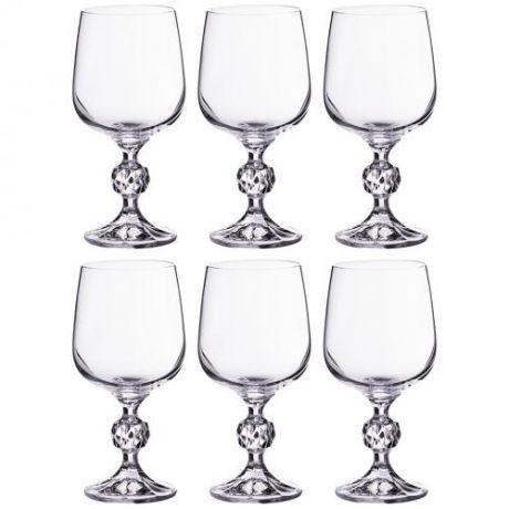 Набор бокалов для вина CRYSTALITE BOHEMIA, KLAUDIE, 6 предметов, прозрачный