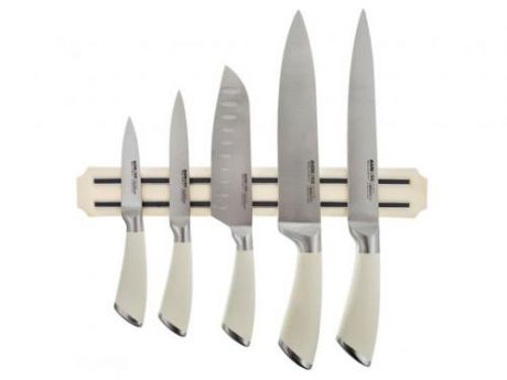 Набор кухонных ножей AGNESS, 6 предметов, кремовый