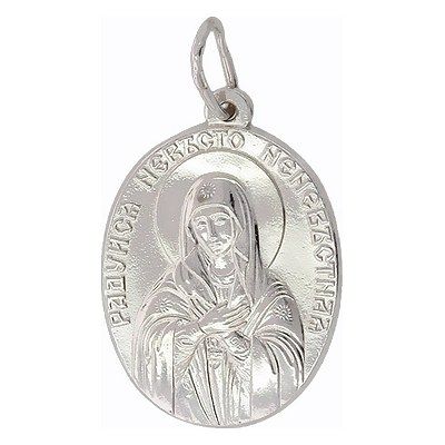 Подвеска-иконка "Богородица Умиление" из серебра