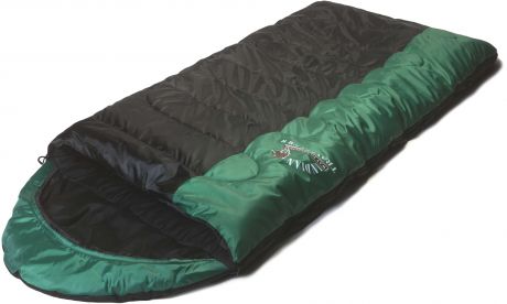 Спальный мешок Indiana Traveller L-zip (195 x 35 x 90 см, Черно-зеленый)