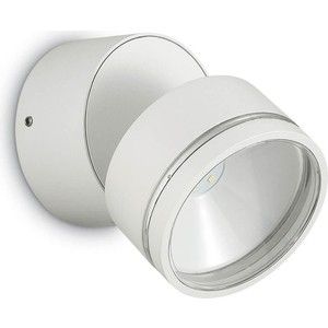 Уличный настенный светодиодный светильник Ideal Lux Omega Round AP1 Bianco