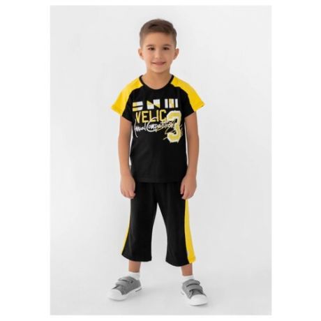 Комплект одежды looklie размер 98-104, черный/желтый