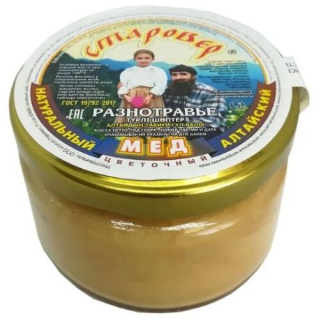 Мед Алтай-Старовер Разнотравье стекло 300 г