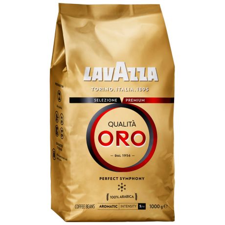 Кофе Lavazza Oro в зернах в вакуумной упаковке 1 кг