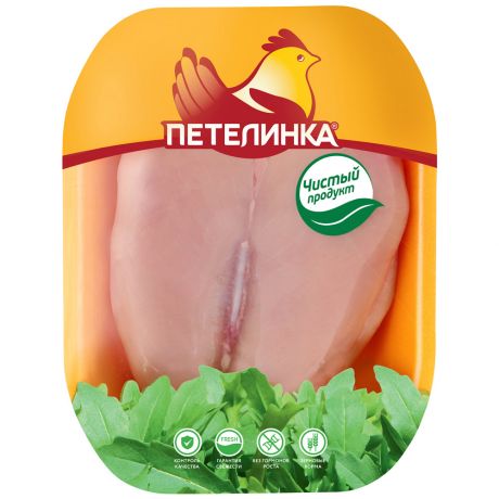 Грудка цыпленка-бройлера без кожи Петелинка охлажденная на подложке 0.6-1.9 кг