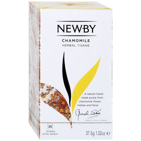 Напиток Newby Chamomile Цветы Ромашки чайный 25 пакетиков по 1.5 г