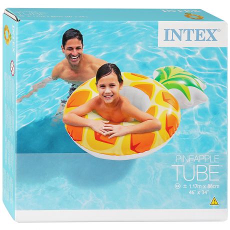 Детский надувной круг для плавания Intex Ананас 117х86 см