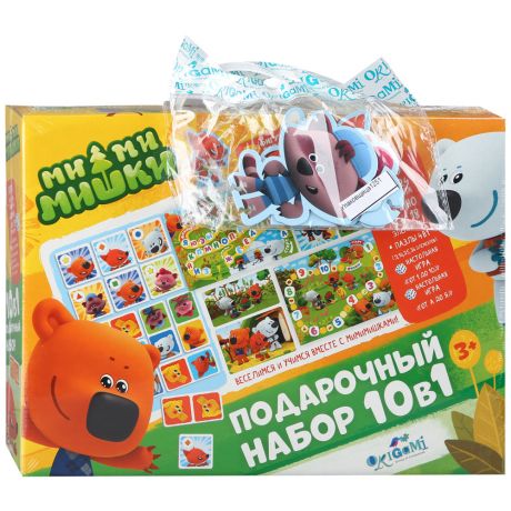Подарочный набор пазлов Ми-ми-мишки с фигурками (10в1) 23.2х32.1х6 см (86 деталей)