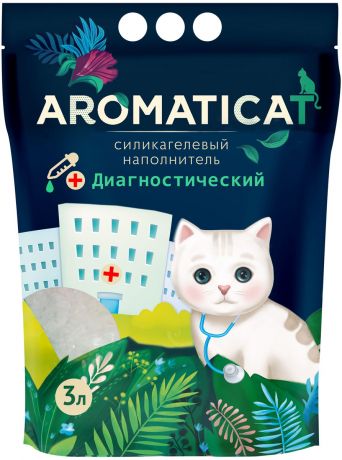 Aromaticat наполнитель силикагелевый диагностический с гранулами-индикаторами pH для туалета кошек (3 л)