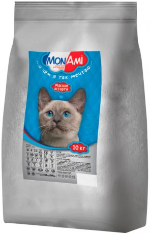 Mon Ami для взрослых кошек с мясным ассорти (10 кг)