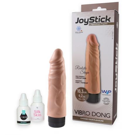 Реалистичный вибромассажер JoyStick 16,3 х 4,2 см – телесный