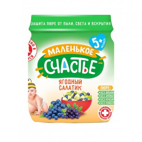 Пюре Маленькое счастье Пюре Ягодный салатик 5 мес., 90 г