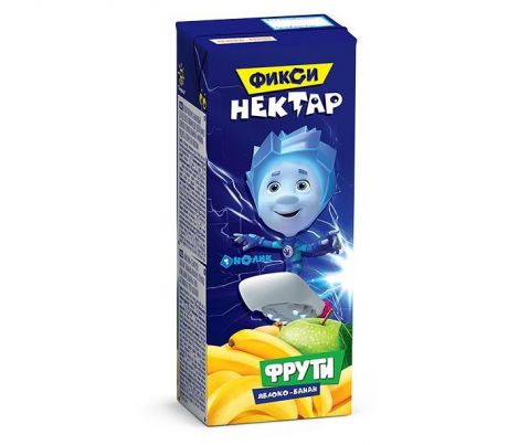 Соки и напитки Маленькое счастье Нектар Фрути Фиксики Яблоко-Банан с 6 мес., 200 г