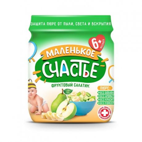 Пюре Маленькое счастье Пюре Фруктовый салатик с 6 мес., 90 г
