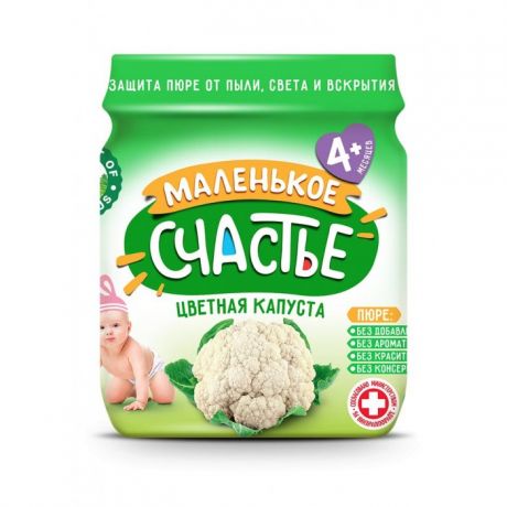 Пюре Маленькое счастье Пюре Цветная капуста с 4 мес., 80 г