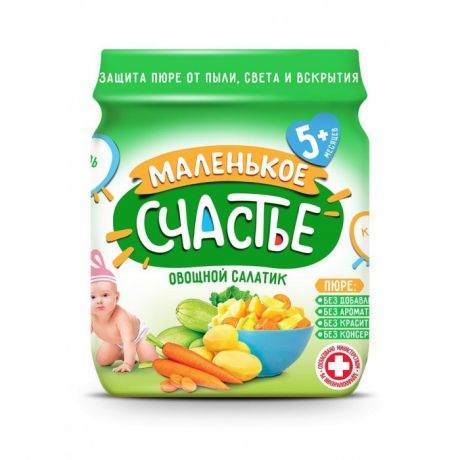 Пюре Маленькое счастье Пюре Овощной салатик с 5 мес., 90 г