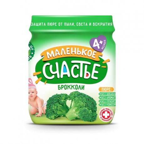 Пюре Маленькое счастье Пюре Брокколи с 4 мес., 80 г