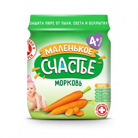 Пюре Маленькое счастье Пюре Морковь с 4 мес., 90 г