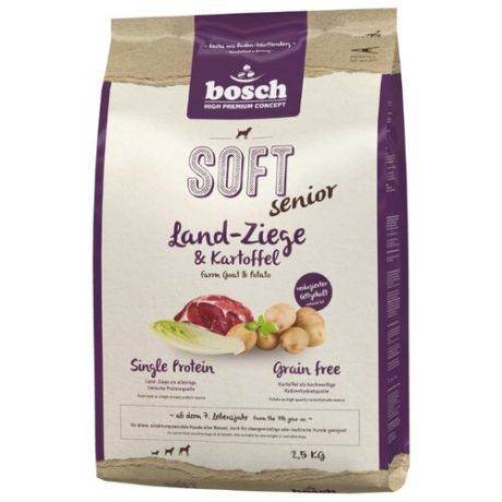 Сухой корм для пожилых собак Bosch Soft козлятина 2.5 кг